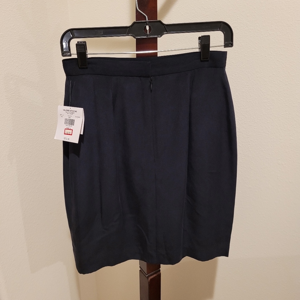 Silk Navy Blue Skirt, Size 6, NEW - Picture 2 of 9